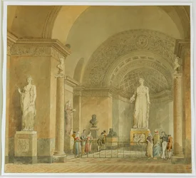 A Louvre Múzeum Melpomene termének nézete ...