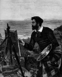 Ulysse Boutin (1838-1883) festő portréja. Metszet Ernest Duez (1843-1896) festménye után. A „The Illustrous World”” 1246. számában, február 12-én