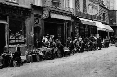 Zöldségárusok a Központi Piac negyedben, Párizs, 1931.