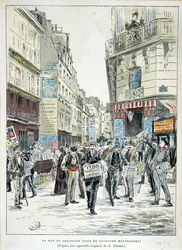 Kilátás a Rue de Croissant-ra Párizs 11. kerületében, 1893