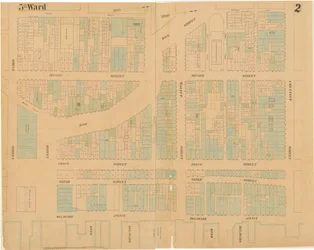 Philadelphia városának térképei, 1. kötet, 2. tábla, 1860 (kézzel színezett metszet)
