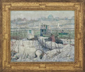 Csónakház, tél, Harlem folyó, 1916 körül