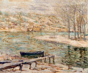 River Scene – csónak és fák