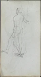 Vázlatfüzet, 60. oldal: Nude Male Study.