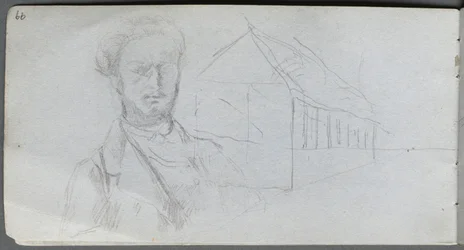 Vázlatfüzet, 99. oldal: Study of Figure, Building