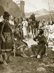 Dávid, a skótok királya, igazságot szolgáltat, illusztráció a "Hutchinson