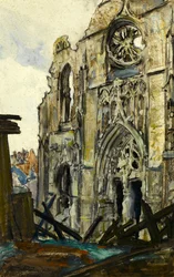 Peronne, 1919.1.3. (kréta és gouache papíron)