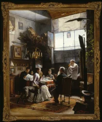 E. Hirschler-Kunwald, Műteremben / festmény, 1888