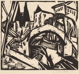Folyópart Erzsébet Berlinnél, 1912-1913.