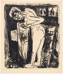 Meztelenül állva egy szobában, 1921.