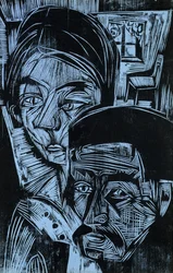 Parasztpár a kunyhóban, 1919