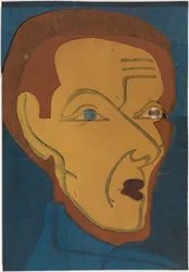 Önarckép, színes fametszet I