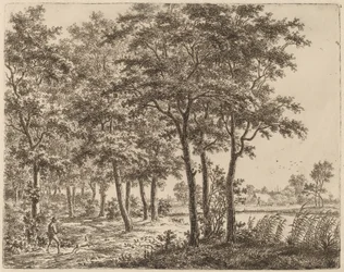Táj tűzifát cipelő paraszttal, c. 1800.