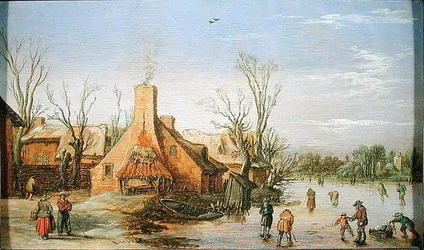 Egy falu télen, 1623 (olaj, panel)