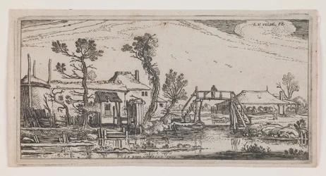 Farm Beyond a Canal, a "Ten Oblong Landscapes" sorozatból.