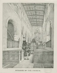 Tamworth templom belseje: litográfia, nd [1796-1865]