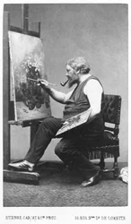 Gustave Courbet festménye a festőállványán (fotó)