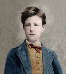Arthur Rimbaud (1859 - 1891) portréja, Carjat fotója alapján.