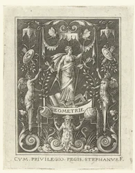 Geometria GEOMETRIA (cím az objektumon) Négy liberális művészet, a perspektíva és az építészet, nők által képviselve (későbbi változat) (sorozat címe)