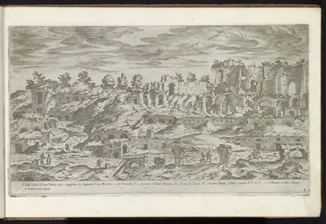 Palatijn te Róma Bouwwerken uit de oudheid (sorozat címe) Az ókori Róma maradványait Stefano Du Perac Parisino gyűjtötte össze és fényképezte perspektivikusan (a sorozat címe a tárgyon)