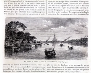 Bangkok általános képe. E. Bocourt rajza.