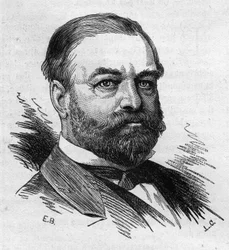 Adolphe Cochery (1819-1900) francia politikus portréja. Bocour metszete a „” Le Monde Illustré”” 1287. számában, november 26.