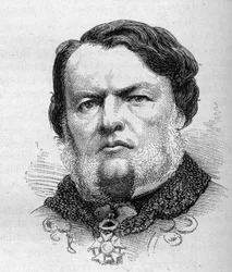 Auguste Gougeard (1827–1886) francia politikus portréja. Bocour metszete a „” Le Monde Illustré”” 1287. számában, november 26.