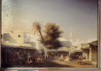 Algír, Bab Azoun kapu (Bab-Azoun). Etienne Raffort festménye (1802-1895)