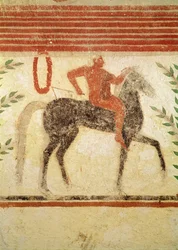 Lovas, bal kéz, a báró sírjából, Kr.e. 500 körül (falfestmény)