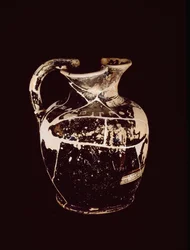 Oenochoe xanthippos felirattal. Valle Trebbia 709. sírjából, Kr.e. V. században