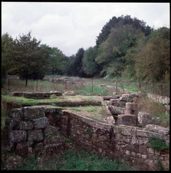 Etruszk civilizáció: kilátás Veio (Veies) helyéről Kr.e. 8-4. század (Etruszk művészet: Veii helyének képe, Kr.e. 8-4. század) Lazio Olaszország