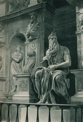 Mózes, Michelangelo szobra a római San Pietro in Vincoli-templomban, Olaszország, 1926-1927 körül