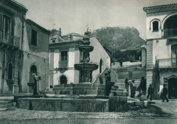 Nyilvános szökőkút, Taormina, Szicília, Olaszország, 1927