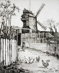 Moulin de la Galette, a „Du Ier au XXeme: Les Arondissements de Paris...” című művéből, 1903-ban (rézkarc)