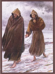 Szent Ferenc elmagyarázza Leó testvérnek, hol található a tökéletes öröm, 1919