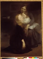 Az intimitás avagy a nagy testvér Eugene Carriere festménye (1849-1906) 19. század V. 1,3x0,99 m Párizs, Muse d