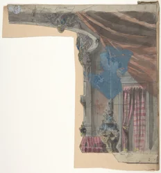 Színpadi díszlet az Opérában, Párizs, 1828-90.
