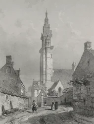 Festői és romantikus utazások az ókori Franciaországban. Bretagne: Roscoff templom.