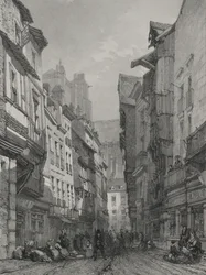 Festői és romantikus utazások az ókori Franciaországban. Bretagne: Nantes régi fő utcája