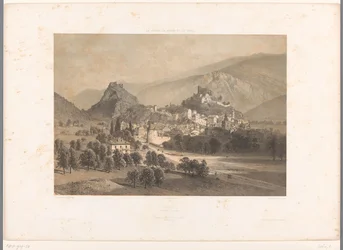 Kilátás Sionra a Rhone völgyében Sion (cím a tárgyon) Arcok Svájcban, Savoyában és Tirolban (sorozat címe) La Suisse, la Savoie et le Tyrol (sorozat címe a tárgyon)