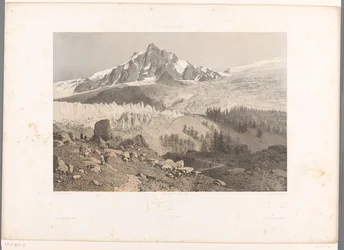 Kilátás a Bossons-gleccserre a Chamonix-völgyben Glacier des Bossons, Chamonix (cím az objektumon) Arcok Svájcban és Savoyában (sorozat címe) La Suisse et la Savoie (sorozat címe az objektumon)