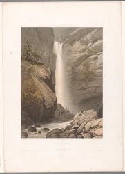 Kilátás a Dard-vízesésre Cascade du Dard (cím az objektumon) Nézetek Svájcban, Savoyában és Tirolban (sorozat címe) La Suisse, la Savoie et le Tyrol (sorozat címe a tárgyon)