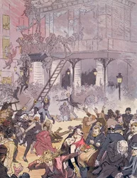 Tűz az Opera Comique-ban, 1887. május 25. (színes litó)