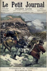 Dél-Afrika – búr háború. Boer Viljoen tábornok halála. Damblanok rajza. Le Petite Journal, november 5
