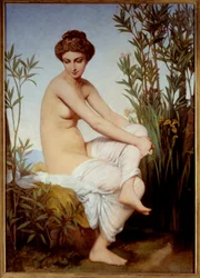 Antik fürdőző nő. Eugène Amaury Duval (1808-1885) festménye, 19. század, Roueni Szépművészeti Múzeum