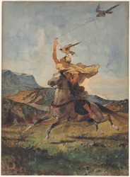 A sólyomvadász (akvarell)