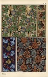 Tök szövet és tapéta mintákkal