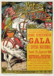 A „Fetes de Paris”-t hirdető plakát reprodukciója a párizsi Opera Nationalban, 1885