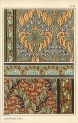 Salamon pecsétje, Polygonatum multiflorum, mint design motívum tapétán, szegélyen és szöveten