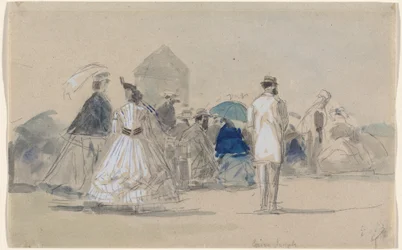 Krinolinok a tengerparton c. 1865.